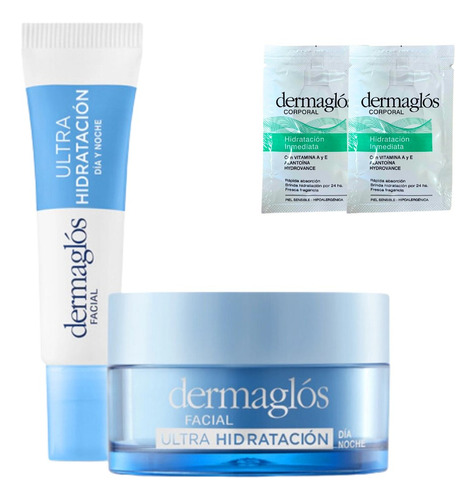 Kit Facial Dermaglós Ultra Hidratante Crema + Contorno Ojos