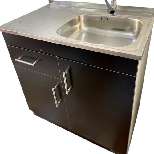 Lavaplatos Con Mueble 80x50 Mdf Sec. Izquierdo Negro