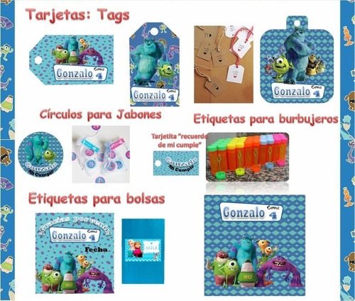 Kit Imprimible Monsters Inc Monstruos Sully Mike Boo S205