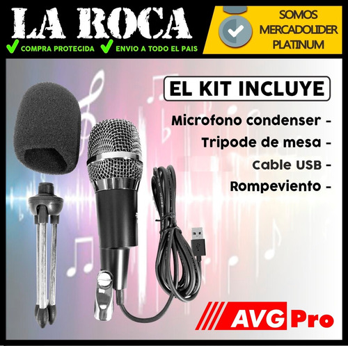 Microfono Usb Podcast Streaming Tripode De Escritorio Cuo