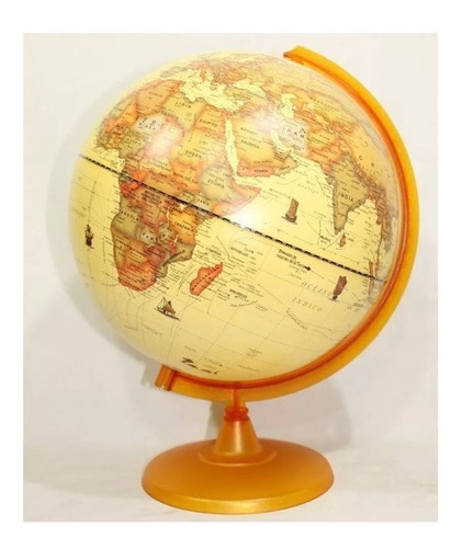 Globo Terraqueo 30cm Ø Base Plastico Antiguo 307aw Lelab