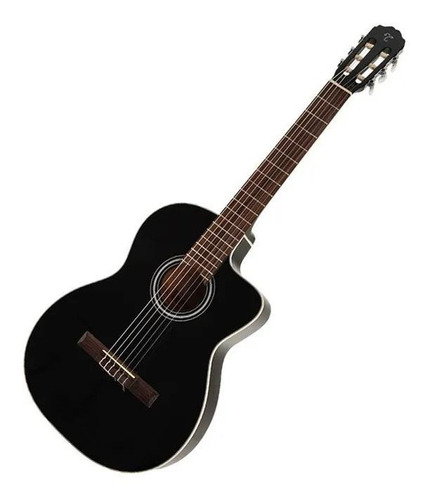 Violão clássico Takamine GC1CE para destros preta brilhante