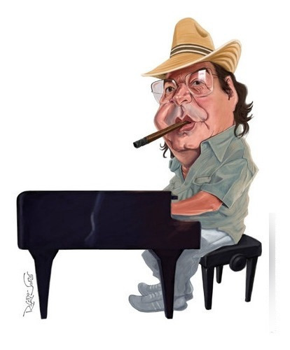 Caricatura Musica Mpb Antonio Carlos Tom Jobim ( Poster Ilustracao Desenho + Moldura Mdf + Acetato)