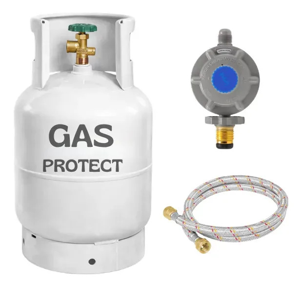 Tanque de Gas Cilindro Vacio Kit Regulador + Manguera LPFAC LPG9 MAXI