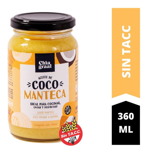 Aceite Coco Manteca Chia Graal X 360 Ml- Sin Gluten Sin Tacc