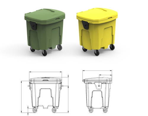 Imagen 7 de 7 de Contenedor De Residuos - Basura De 1100 Litros - 4 Ruedas