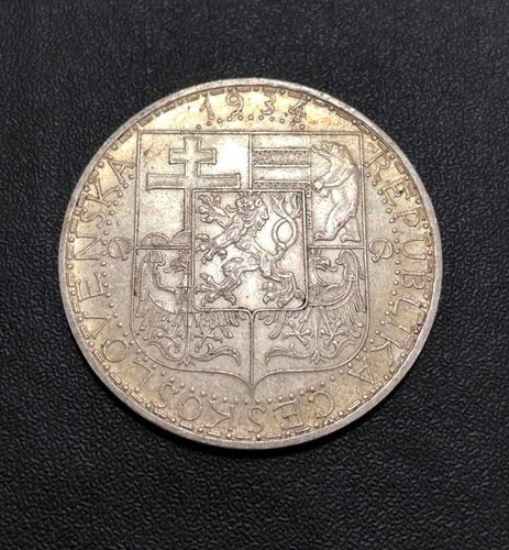 Moeda Antiga Czechoslovakia 1934 20 Korun Prata