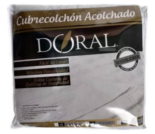 Cubrecolchón Premium Seersucker 2 Plazas Marca Doral