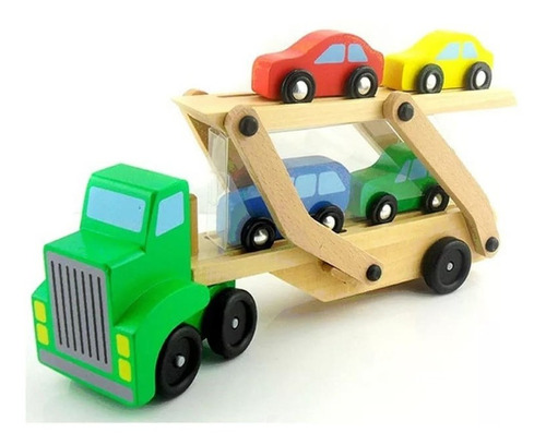 Camión Rampla De Madera Juguete Didáctico Montessori
