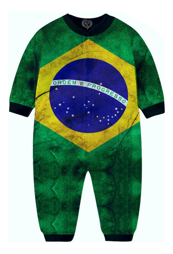 Macacão Pijama Bandeira Brasil Infantil