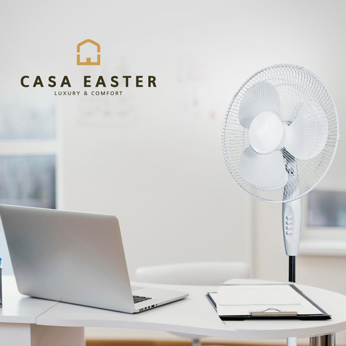 Ventilador De Pie 43 Cm Diametro Caja Con 4 Pz Mod. Fd-40a 43 Cm Blanco Blanca Plástico 3