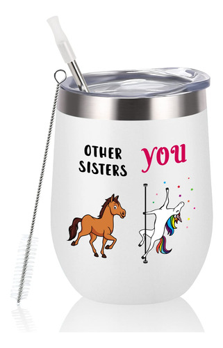 Gingprous Regalo Para Hermana Otra Unicornio Vaso Vino Tapa