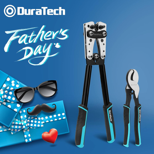 Duratech Batería Cable Lug Crimping Herramienta Con...