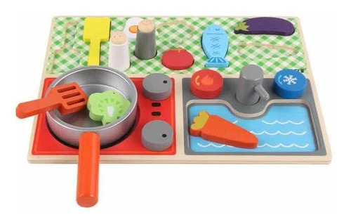 Juego Cocina Madera Didactico Roles Cadaques Kids