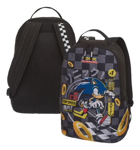 Mochila De Costas Escolar Estampa Sonic Top Speed 7890404