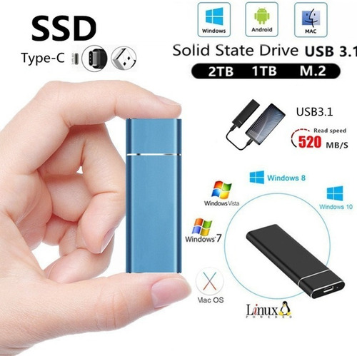 Disco Duro Externo Ssd Usb3-1 Gen1 8tb Para Tabletas Portáti