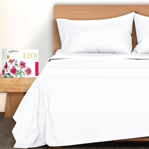 Carressa Linen 5star - Sabanas De Algodon De 1200 Hilos Para