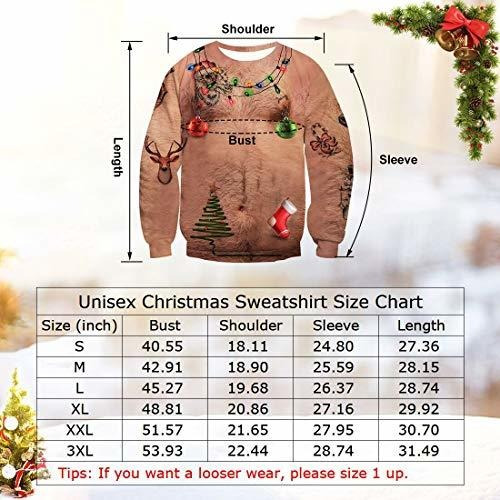 Uideazone Hombres Mujeres 3d Ugly Cofre De Navidad Sueter De