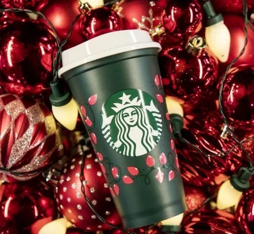 Nuevo vaso reutilizable de Starbucks que cambia de color 😍🎄 #starbuc