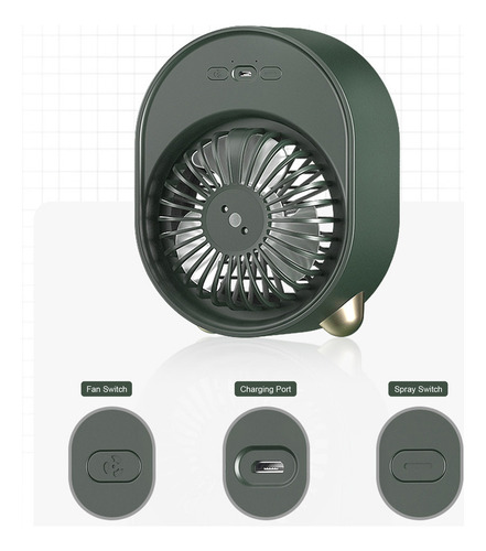 M Mini Enfriador De Aire Usb: 500 Ml, 3 S, Silencioso Para