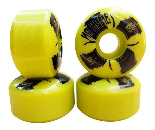 Imagen 3 de 4 de Ruedas No Name Amarillas 52mm 100a Uretano Importado