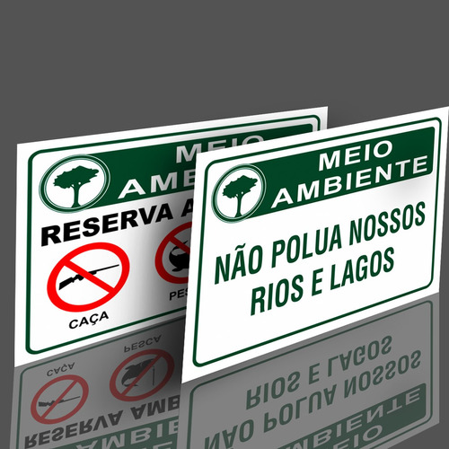 Placa Sinalizadora De Meio Ambiente Frete Grátis Kit 05 Un