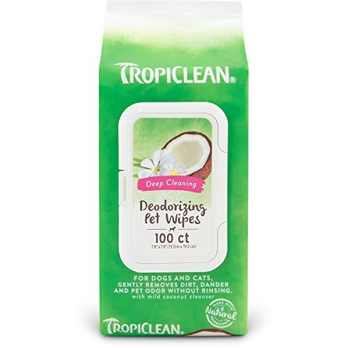 Toallitas De Limpieza Profunda Tropiclean Para Mascotas 100c