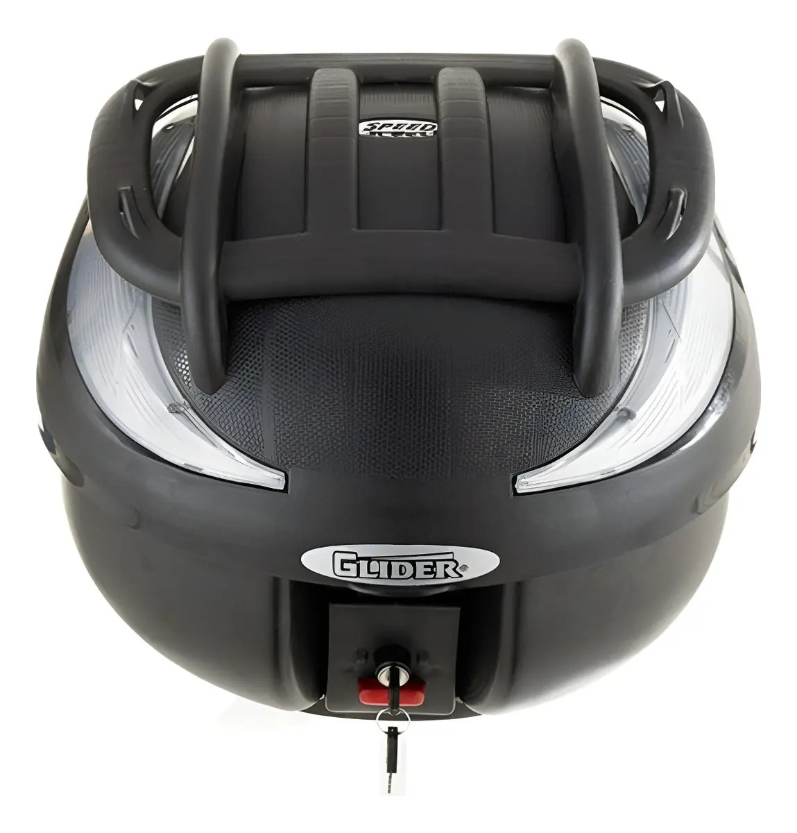 Baú Para Moto De 40 Litros Bauleto De Moto + Grade Injetada Cor Prateado