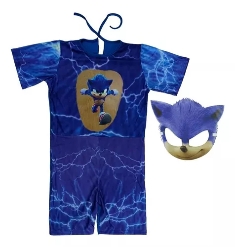 Kit de fantasia Sonic the Hedgehog, acessórios para fantasia infantil do  filme Sonic oficial