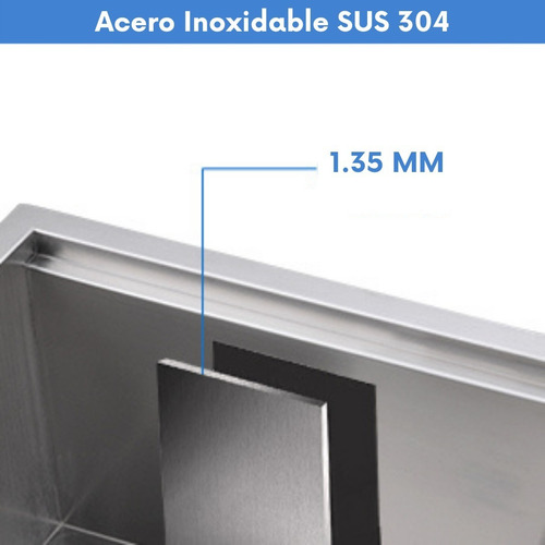 Imagen 9 de 10 de Pileta De A.inox 64x49x22 + Accesorios - Cagliari