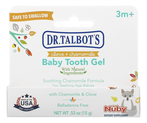 Nuby Por El Dr. Talbots Baby Tooth Gel Para Dolor De Encías,