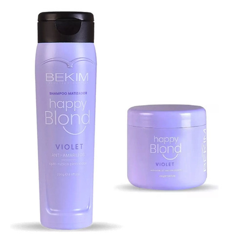 Shampoo Y Mascara Matizador Violeta Blond Happy 250ml Bekim