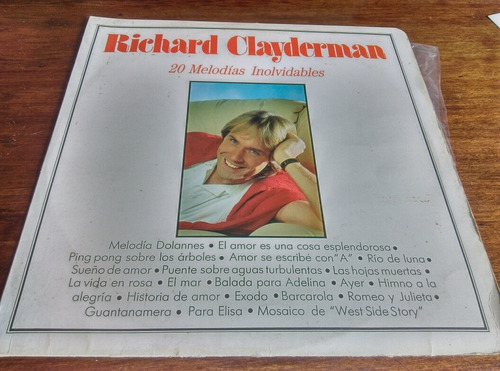 Vinilo Richard Clayderman-20 Melodías Inolvidables.  Ljp