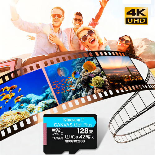 Microsd Kingston 128gb Canvas Go! Plus Uhs-i A2 V30 U3 C10