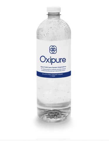 Oxipure Agua Estéril Bidestilada Oxigenadores 1litro Botella