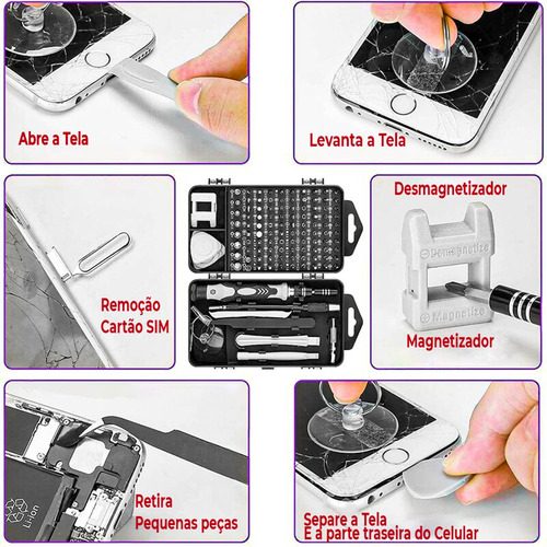 Conjunto De Chaves De Fenda De Precisão 115 Em1 Kit Reparo