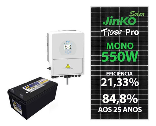 Kit Inversor Híbrido Deye E Placas Jinko Solar Com Baterias