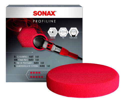 Pad Bonete Sonax 5 Pulgadas Rojo Corte Alto Para Orbital