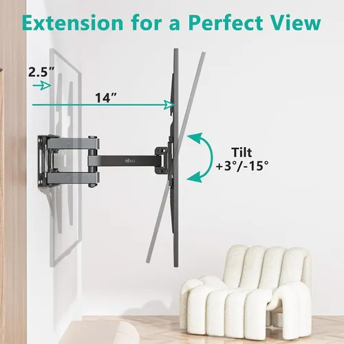 Soporte De Pared Para Tv Wali Full Motion Para La Mayoría...
