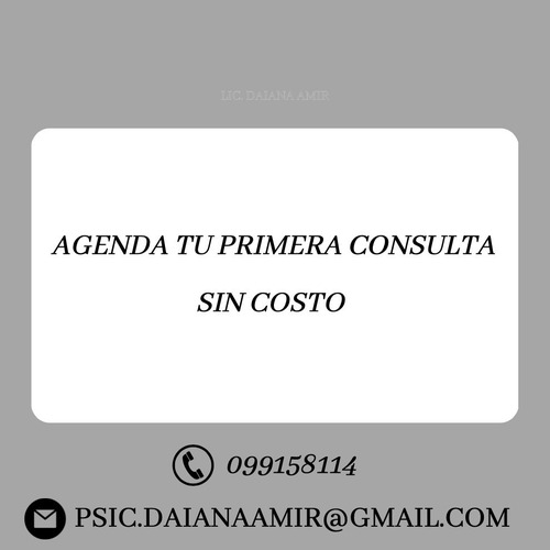 Psicóloga Clínica - 1era Consulta Sin Costo