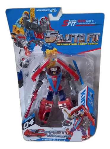 Figura Transformers Transforma Auro Policia Rojo 17cm