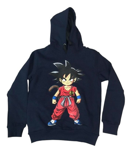 Buzo Hoodie Goku Dragon Ball Doble Estampa Con Capucha Niño