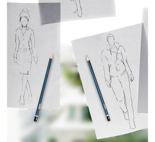 Set de lápices de dibujo Bazic, 6b 5b 4b 3b 2b b Hb F H