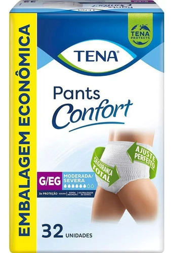 Roupa Íntima Tena Pants Confort G/eg 32 Unidades Embalagem E