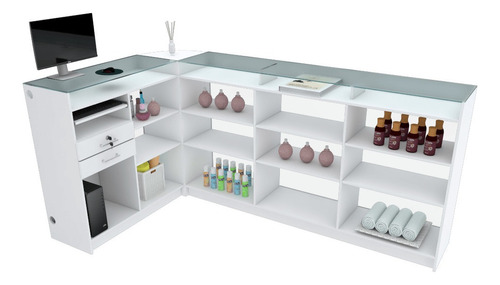 Balcão Caixa Vitrine M288.b (caixa, Loja, Valet) Cor Branco