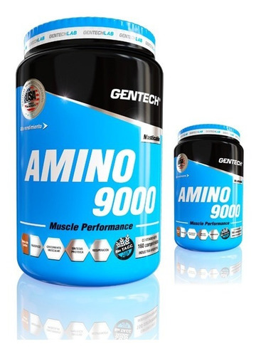 Imagen 1 de 1 de Amino 9000 Gentech X160 Comprimidos Masticables Proteína