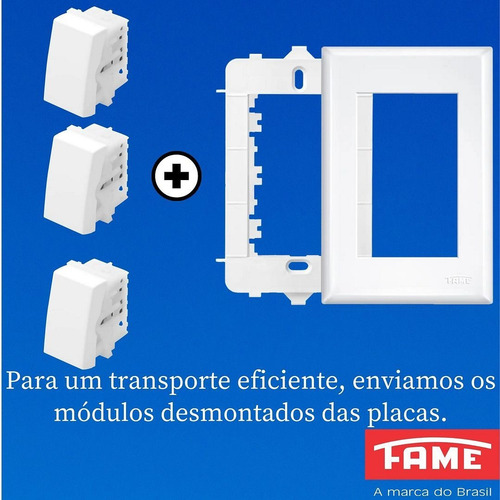 Interruptor Simples 3 Teclas 16a Com Placa Evidence Fame