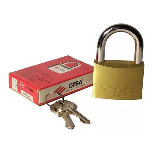 Candado Plano De Arco 30mm De Laton Con 2 Llaves Cisa