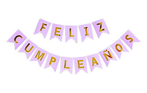 Banderin Feliz Cumpleaños Lila 