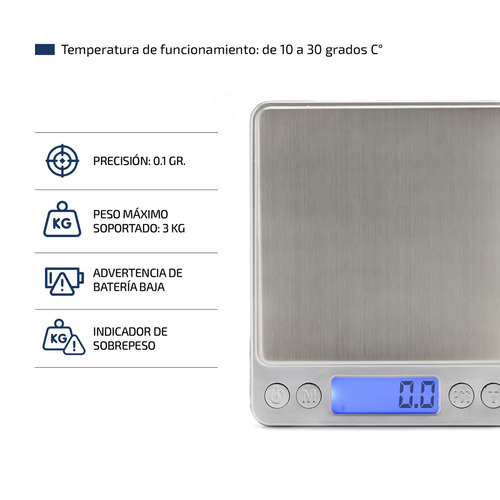 Balanza de cocina digital Femmto CS004-PLATEADO plateado